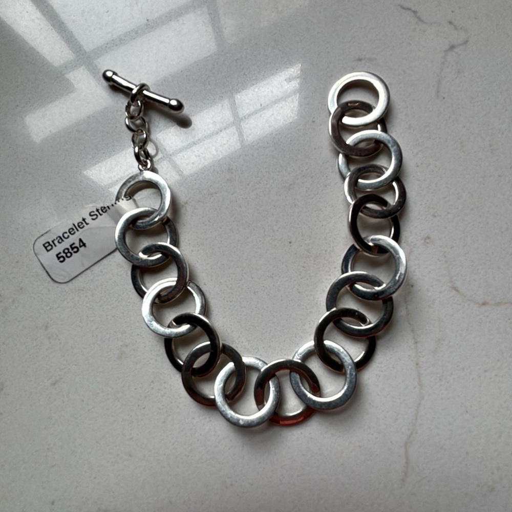 Sterling Silver Circle Link Bracelet